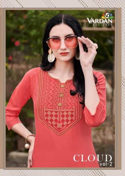 Cloud Vol 2 By Vardhan Designer Fancy Embroidered Kurti Collection